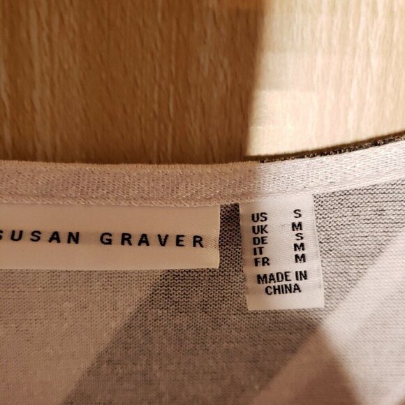 Susan Graver Womens NWOT 3/4 Sleeve Striped Stretchy Tunic Small - Picture 5 of 6
